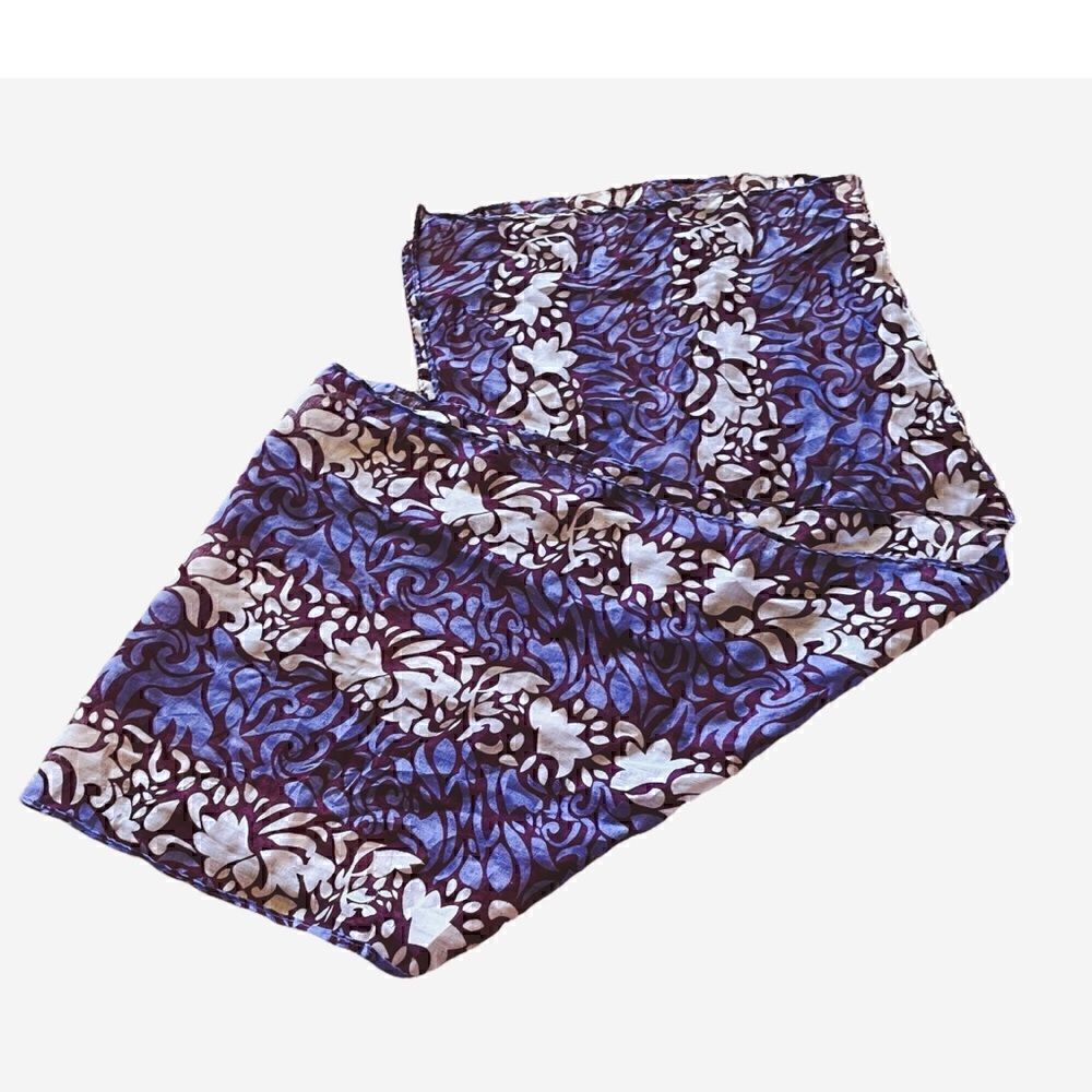 Boho Oversized Lavender/ Purple Floral Printed Fringe Scarf